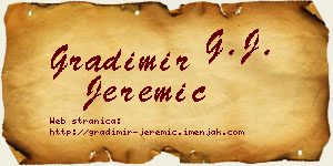 Gradimir Jeremić vizit kartica